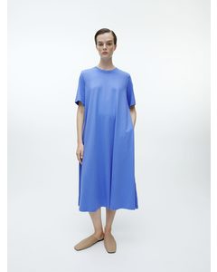 A-line T-shirt Midi Dress Blue