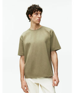 T-shirt I Interlock-stof Kakigrøn