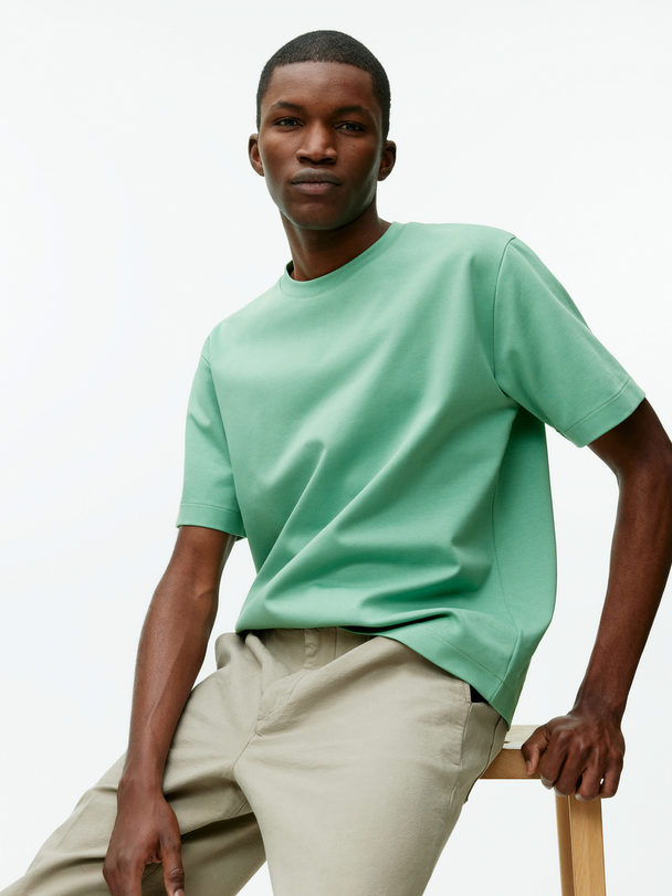 ARKET Interlock T-skjorte Grønn