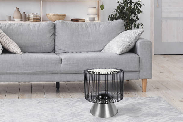 360Living Sidetable Malibu 125 White / Black / Silver