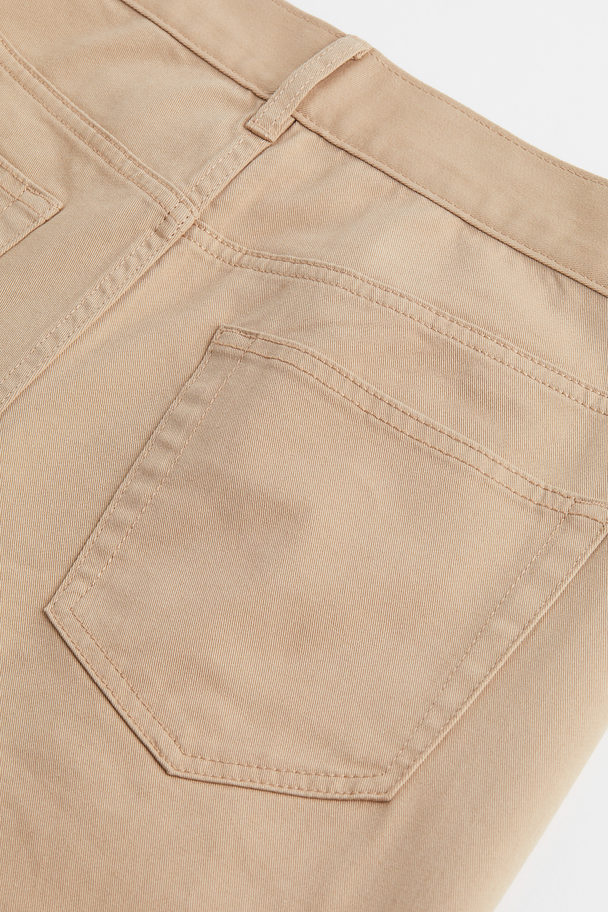 H&M Slim Fit Cotton Twill Trousers Beige