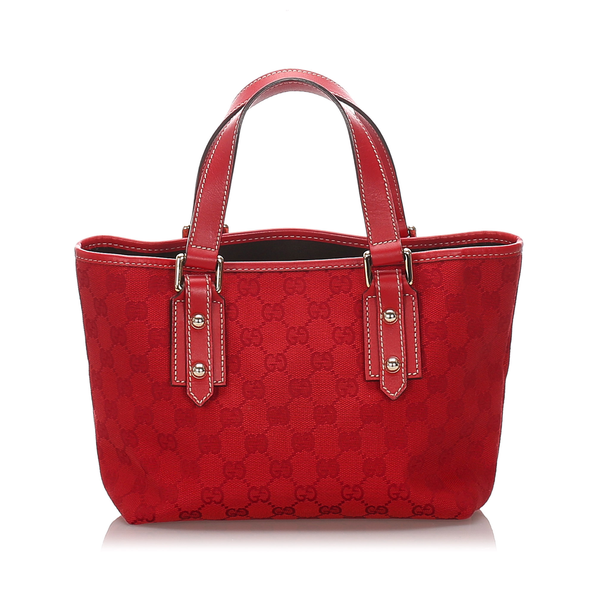 gucci red canvas tote