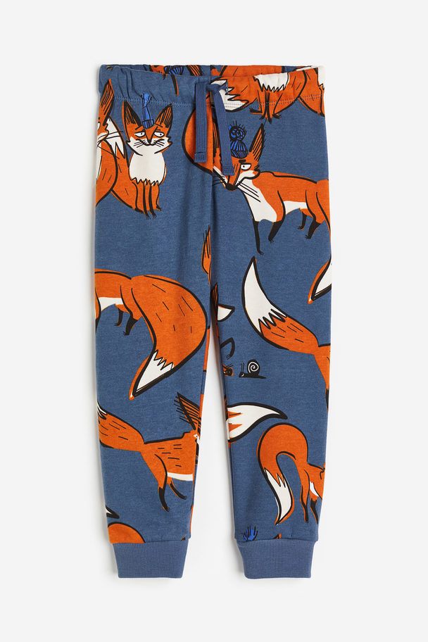 H&M Printed Joggers Blue/foxes