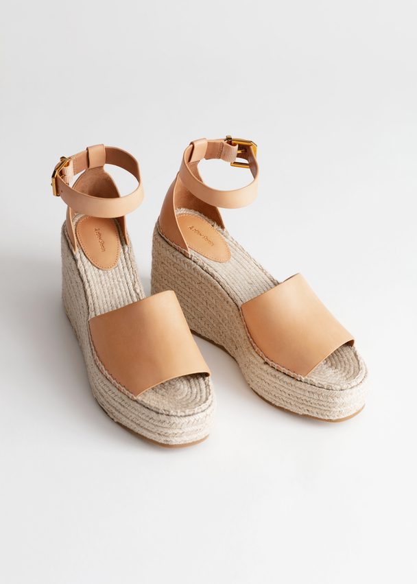 & Other Stories Espadrille Sandal Wedges Tan