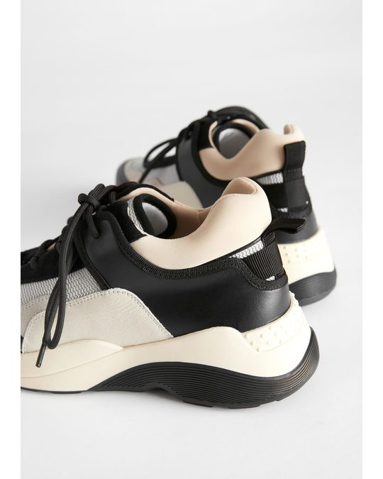& Other Stories Chunky Sole Technical Sneakers Beige Black