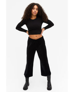 Stretchy Corduroy Trousers Black