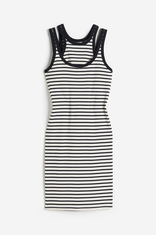 H&M Mama Before & After Nursing Dress White/blue Striped