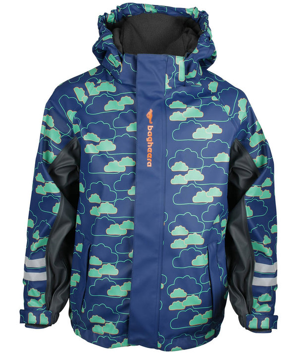 Bagheera Rain Fleece Jacket Kids Navy/turquoise