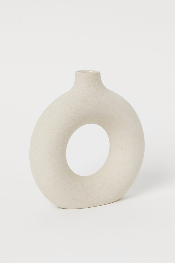 H&M HOME Ceramic Vase Light Beige