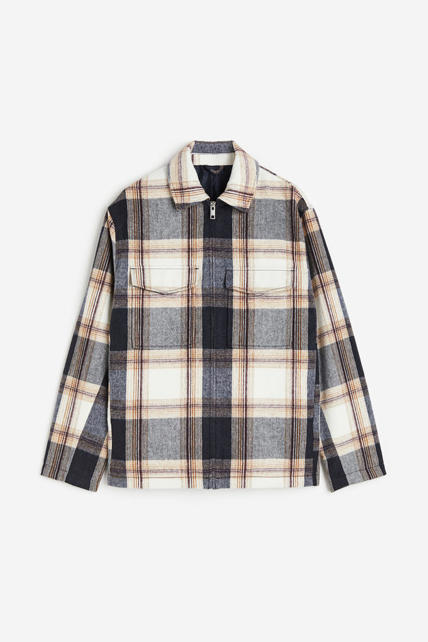 H&M Skjortjacka Regular Fit Marinblå/rutig