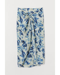Batikmønstret Nederdel Blå/batikmønstret