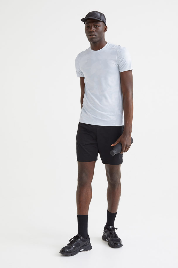 H&M Slim Fit Sports Top White/patterned