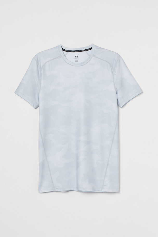 H&M Slim Fit Sports Top White/patterned