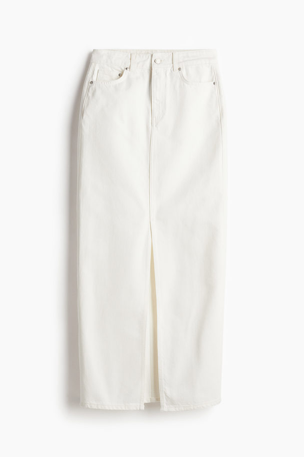 H&M Denim Maxi Skirt White