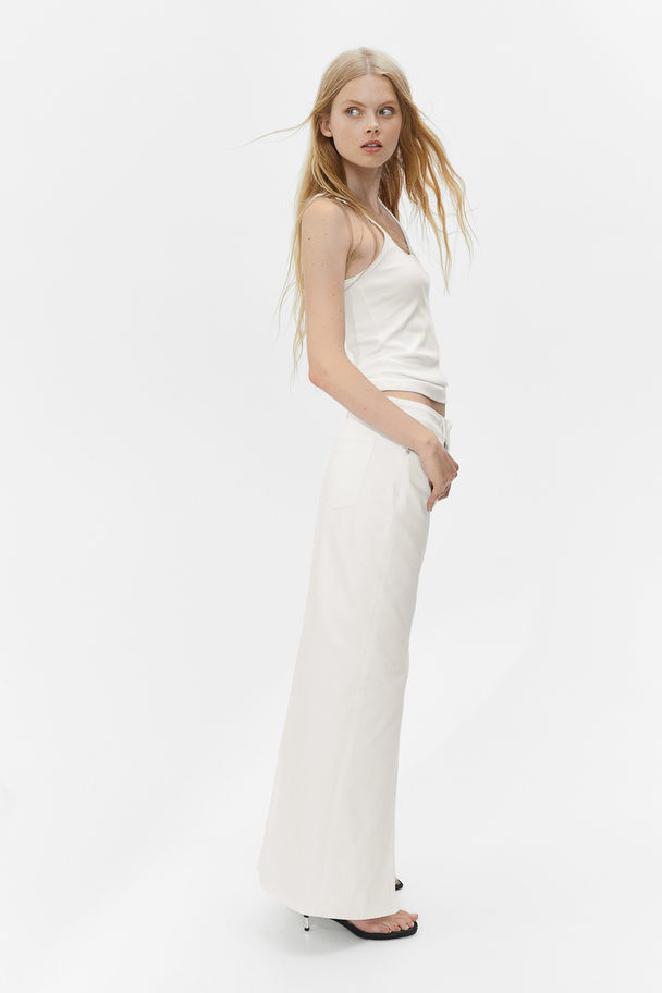 H&M Denim Maxi Skirt White