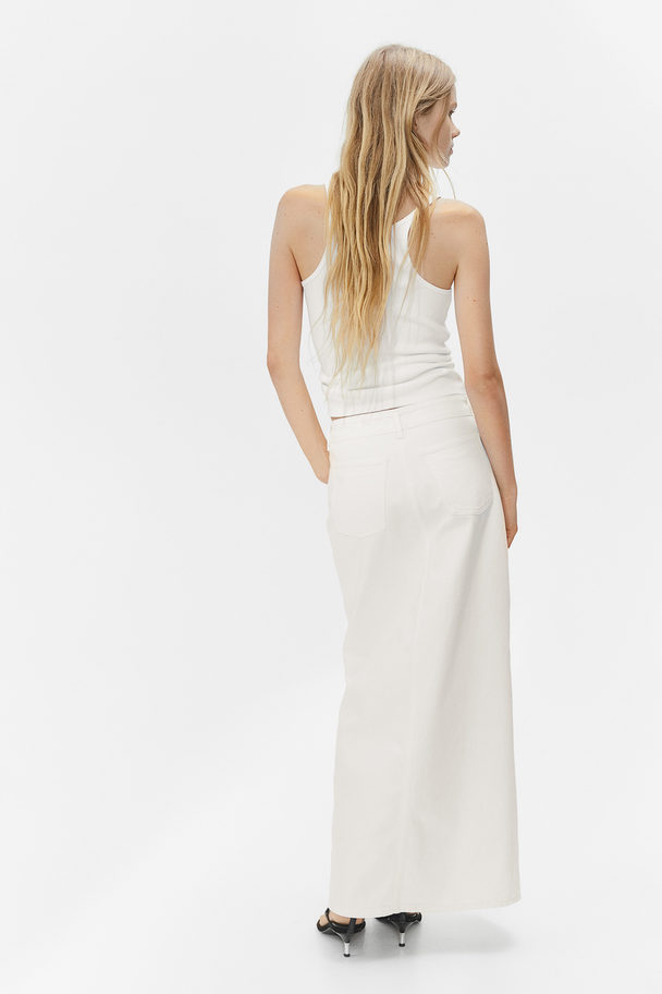 H&M Denim Maxi Skirt White