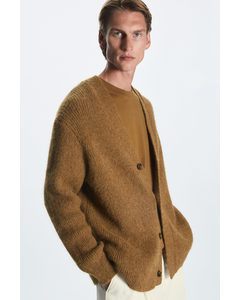 Relaxed-fit Merino Wool Cardigan Light Brown
