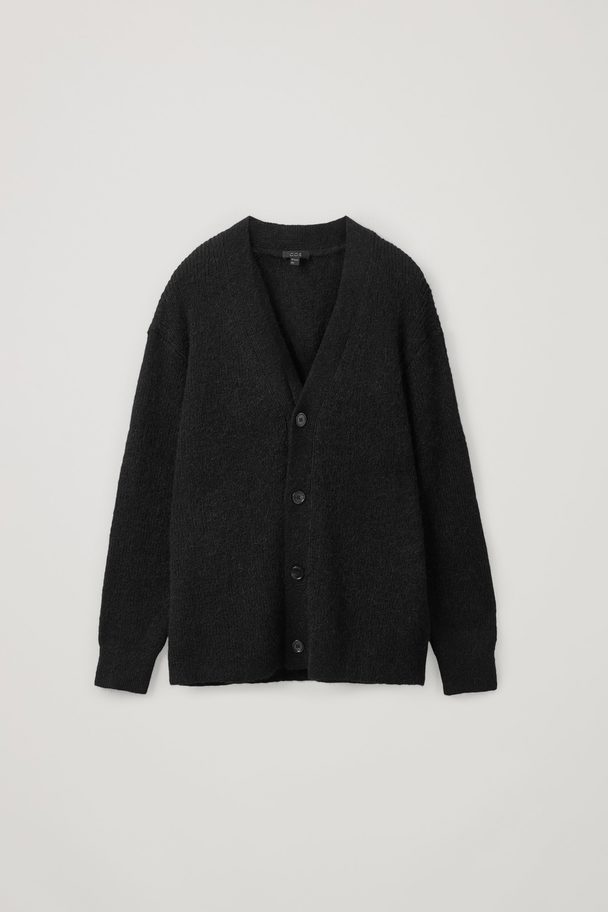 COS Relaxed-fit Merino Wool Cardigan Black