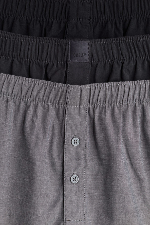 H&M 3er-Pack Boxershorts aus Baumwollstoff Grau