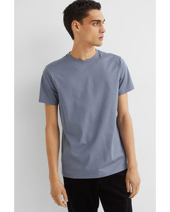 T-shirt Van Premium Cotton - Slim Fit Duifblauw