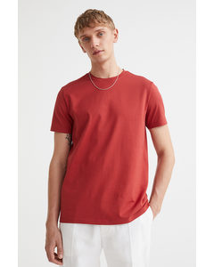 Slim Fit Premium Cotton T-shirt Rust Orange