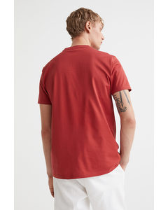 Slim Fit Premium Cotton T-shirt Rust Orange