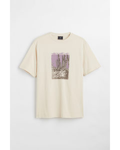 T-shirt Med Tryk Lys Beige/arizona Desert
