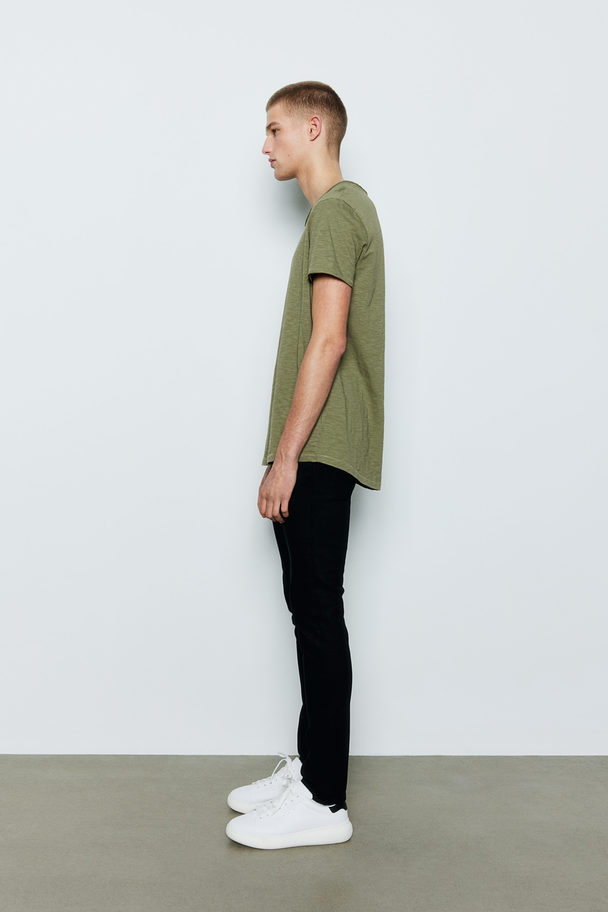 H&M T-shirt Med Rullekanter Kakigrønn