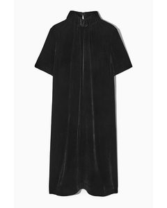 Velvet High-neck Dress Black