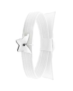 Elastisches Kinderarmband in Weiß mit Schmetterling-Anhänger