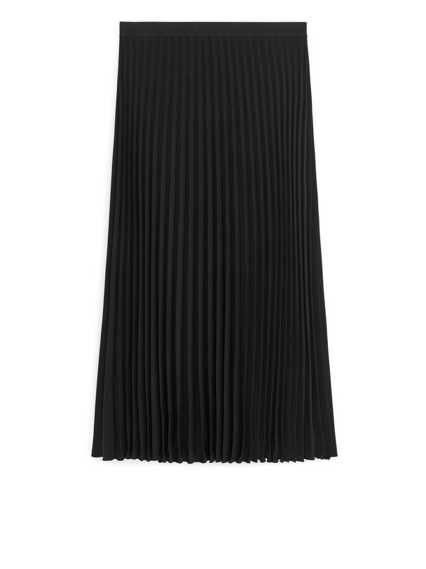 Arket Pleated Midi Skirt Black