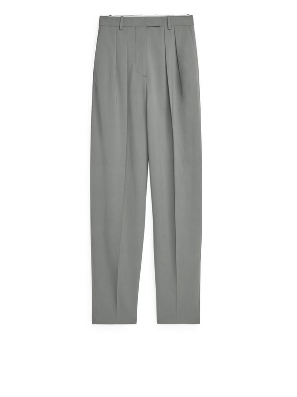 ARKET Tapered High-waist Trousers Grey
