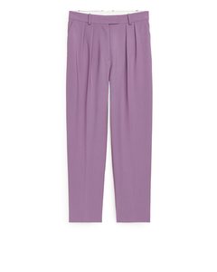 Tapered High-waist Trousers Lilac