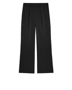 Cropped Cotton Trousers Black