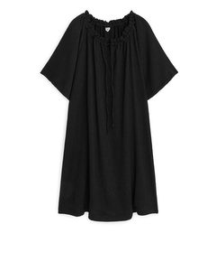 Textured Jersey Dress Black