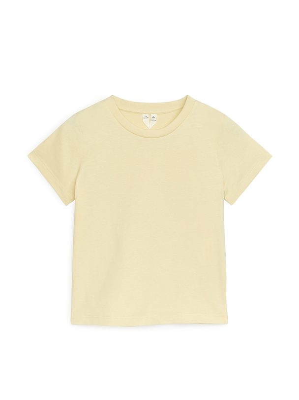 ARKET T-Shirt mit Rundhalsausschnitt Dusty Yellow