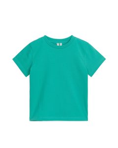 T-shirt Med Rund Hals Mörk Mintgrön