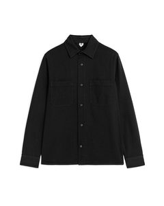 Cotton Twill Overshirt Black