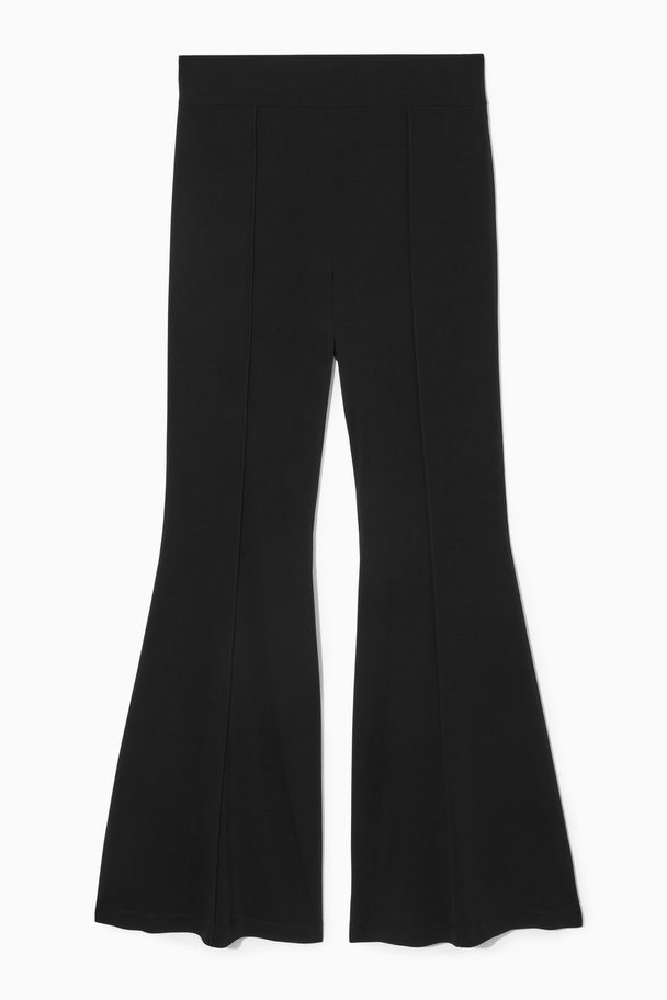 COS Pintucked Flared Trousers Black