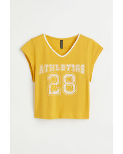Kurzes Shirt mit Print Gelb/Athletics