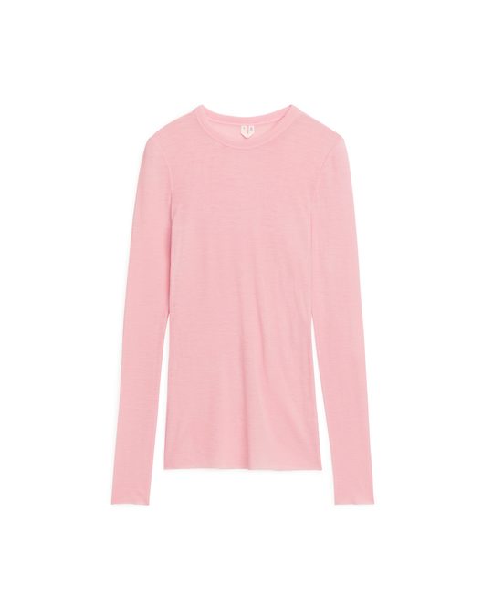 Arket Long-sleeved Merino Top Pink