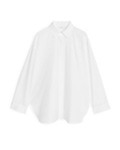 Relaxed Poplin Shirt White
