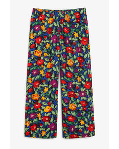 Organic cotton trousers Wild floral print