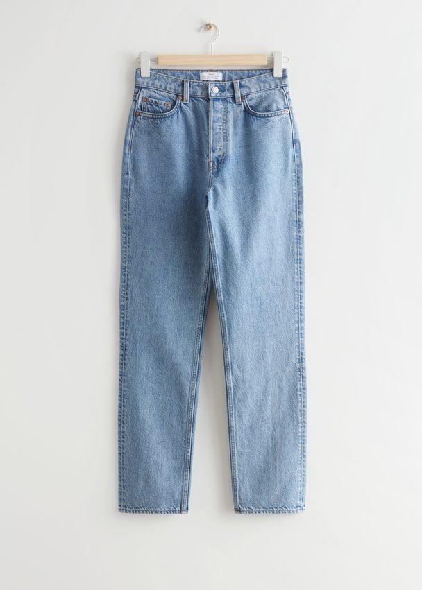 & Other Stories Schmal zulaufende Jeans mit mittelhohem Bund Blau
