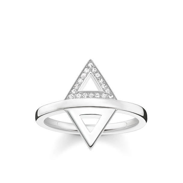 Thomas Sabo Ring Triangle 925 Sterling Silver, Diamond