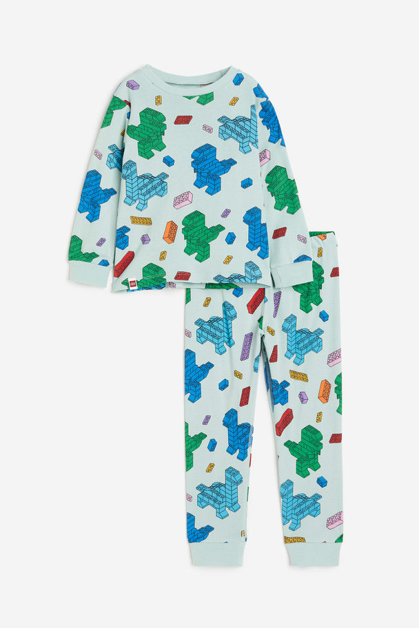 H&M Bedruckter Pyjama Mattgrün/LEGO