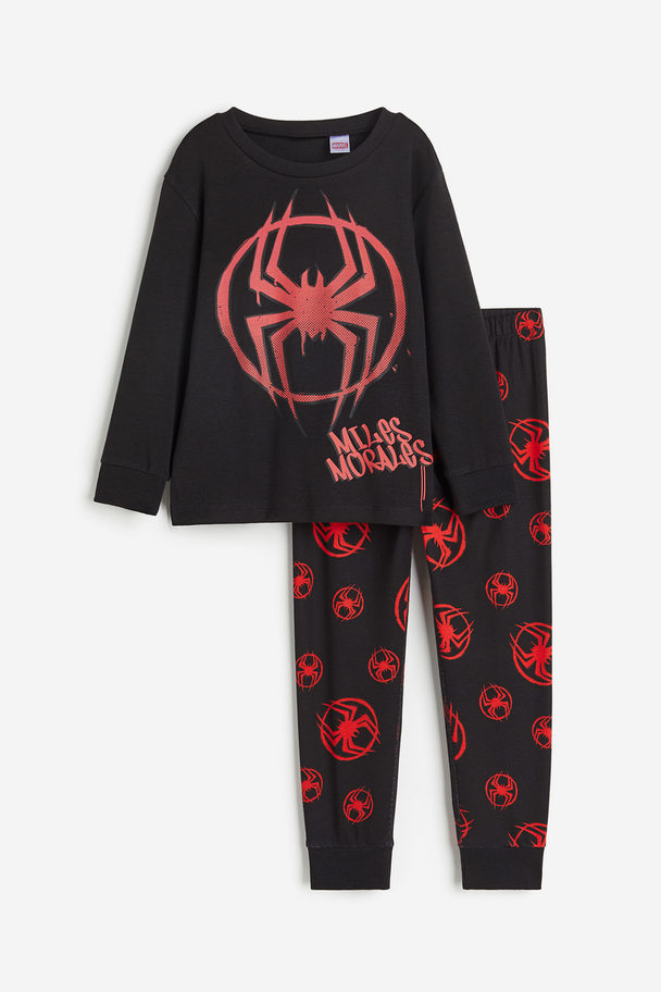 H&M Printed Pyjamas Black/spider-man