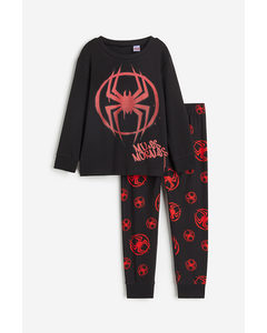 Printed Pyjamas Black/spider-man