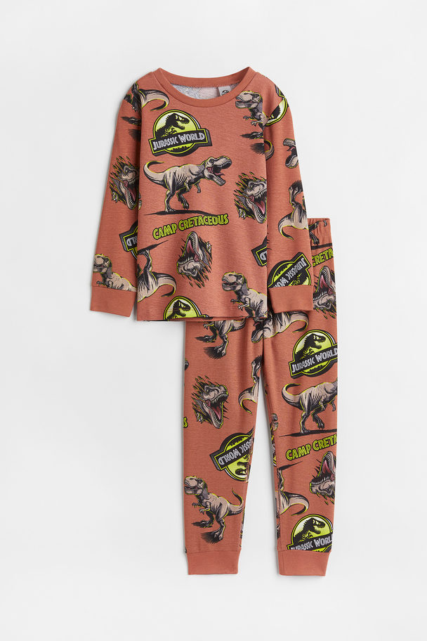 H&M Printed Pyjamas Brown/jurassic World