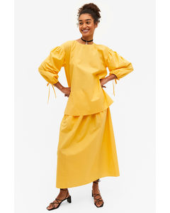 Fließendes Blusenkleid mit Schleife gelb Gelb